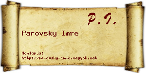 Parovsky Imre névjegykártya