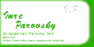 imre parovsky business card